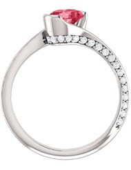 14K White Gold 7.00x5.00mm Oval Cut Pink Spinel and Diamond Ring -- LIFETIME WARRANTY