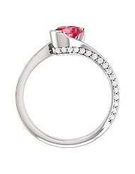 10K White Gold 7.00x5.00mm Oval Cut Pink Spinel and Diamond Ring -- LIFETIME WARRANTY