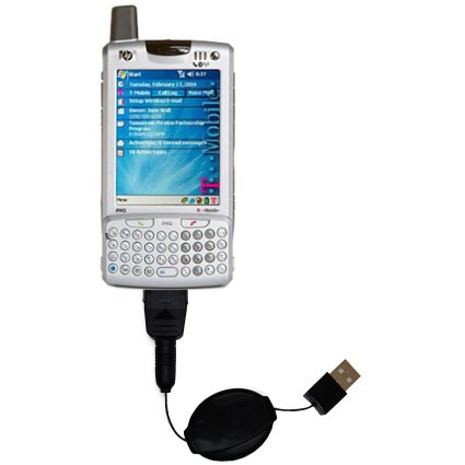Retractable USB Cable for the HP iPAQ h6340 / h 6340 with Power Hot Sync and Charge capabilities - uses Gomadic TipExchange Technology