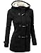 Womens Wool Blended Classic Pea Coat Jacket Black Medium