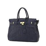 Dark Navy Blue Alligator Large tote Handbag (Apparel)