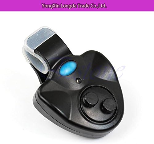Outdoor Fishingmen Electronic LED Light Fish Bite Sound Alarm Bell Clip on Fishing Rod Audio Indicator Alert Tools Black/blue