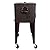 HIO 80 Qt Outdoor Patio Cooler Table On Wheels, Rolling Cooler, Dark Brown Wicker