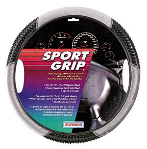 Superior 58-1100Y Slip-On Massage -Velour Gray Steering Wheel