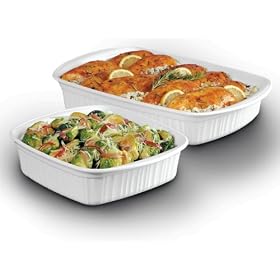 Corning French White 2 Piece Casserole Set by Corning