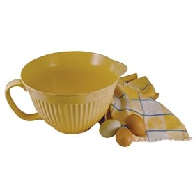 Large 5 Quart Yellow Batter Mixing Bowl with Spout by Norpro