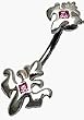 .925 sterling silver split belly button ring
