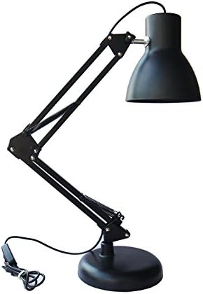 LED Desk Lamp, Swing Arm Desk Lamp Reading Light Eye Care Light Classical Architect Lamp for Home, PC, Reading, Studying, Working (Black)