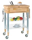 Chef's Classics Expeditor Cart- Natural/ Chrome