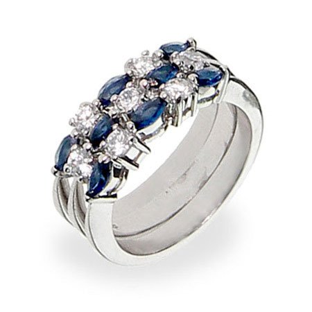 Buy Sterling Silver Sapphire Stackable Ring Set Size 5 (Sizes 5 7 8 9 Available) Guides