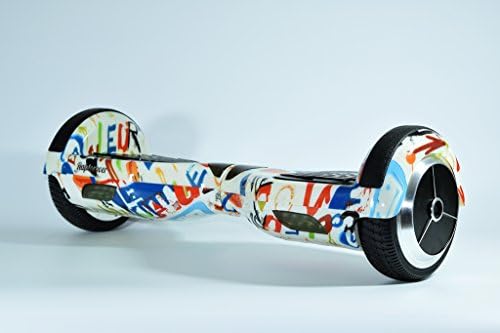 Raptorover 6.5 Inches Two Wheels Self Balancing Scooter w/ Rubber Bumper Strip, LED Lights, Remote Controller and Bluetooth Speaker (Doodle)