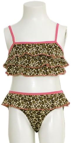 Brown Swimsuit Size 12M Animal Print Fuchsia Trim Bikini Baby Girl