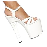 HIGHEST HEEL Magnum-21 Ladies Gun Sex Pistol Dancer Shoes Heels With Bottle Opener White by The Highest Heel