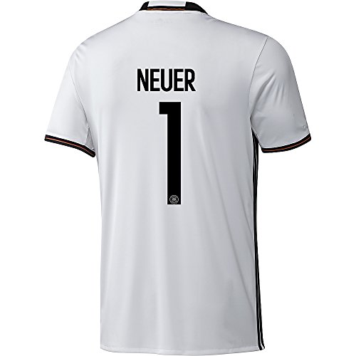 Adidas DFB Deutschland Fussball Trikot Home Kinder Euro EM 2016 Manuel Neuer 1 weiß schwarz Größe 152