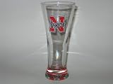 NEBRASKA CORNHUSKERS 12 oz. Flared Logo Bottoms Up PILSNER BEER GLASS