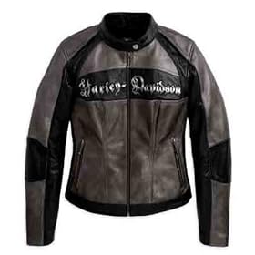 Harley-Davidson® Women's Shadow Crest Leather Jacket-LIMITED EDITION. Cool Gun-metal grey. 97140-09VW