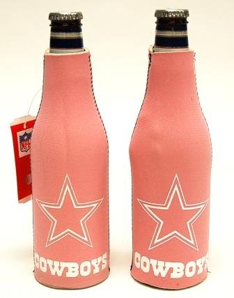 (2) NFL DALLAS COWBOYS PINK BOTTLE SUIT KOOZIES WOMENS
