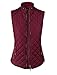 makeitmint Women's Basic Solid Quilted Padding Jacket Vest w/ Pockets Large YJV0002_Burgundy