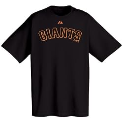 San Francisco Giants Official Wordmark Short Sleeve T-Shirt, Black