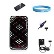 Durable Attractive Rubberized Criss Cross Case for 4th Generation Apple iPod Touch + Apple Approved Car Charger + Cellet Wall Charger + Clear Screen Protector + SumacLife TM Wisdom*Courage Wristband