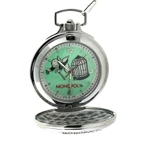 Colibri Monopoly Pocket Watch w/ Chain and Money Clip "Chance Go To Jail" PMS130000S SALE