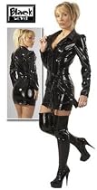 Womens Black PVC Coat / Mini Dress Fits UK Size 12 to 14