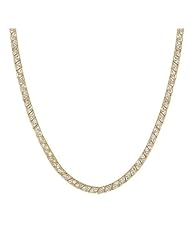 Trillion Cut Clear Cubic Zirconia CZ 14k Gold Plate Collar Necklace