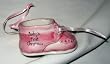 Ganz Christmas Ceramic Baby Shoe Ornament - Pink