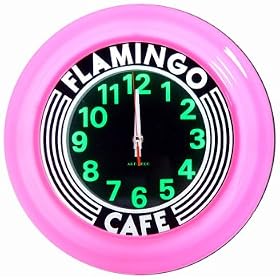 Flamingo Cafe Art Deco Clock by Clocks