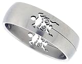 Surgical Steel 5/16 (8mm) Dome Band Ring with Turtle Cut-Out Design