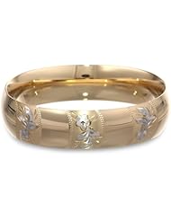 14k Yellow Gold Filled Sterling Silver Etched Flower Design Bracelet