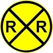 RAILROAD CROSSING train signal round NEW sign