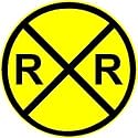 RAILROAD CROSSING train signal round NEW sign
