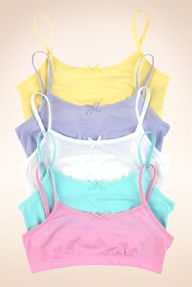 5 Pack - Cotton Rich Assorted Crop Tops