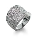 Sterling Silver Diamond Cubic Zirconia Pave Glam Ring - 8