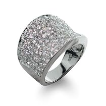 Sterling Silver Diamond Cubic Zirconia Pave Glam Ring - 8