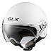 GLX Helmets Matte White Large European Open Face Motorcycle Helmet