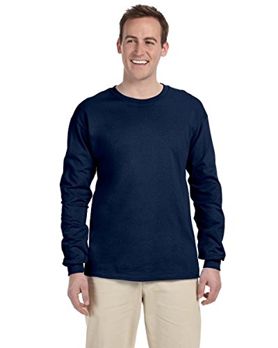 Fruit of the Loom 5 oz., 100% Heavy Cotton HD® Long-Sleeve T-Shirt L J NAVY