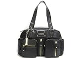  Dkny (donna Karan New York) Leather And Satin-like Nylon Large Satchel In Dark Chocolate Brown (dkny Handbags, Purses, Bags)
