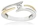 14k Two-Tone Gold Diamond Bypass Ring (1/8 cttw, H-I Color, I1 Clarity)