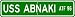 USS ABNAKI ATF 96 Street Sign - Navy Gift Ship