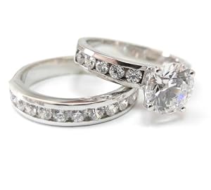 Diamond Engagement Ring and Wedding Band Bridal Set 14K White Gold 2.03 ctw Certified Round Cut 2/3 ct Center Stone D Color SI3 Clarity