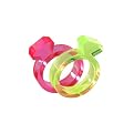 Acrylic Diamond Silhouette Rings Set of 2 - Green/ Pink