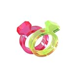 Acrylic Silhouette Rings Set of 2 - Green  Pink