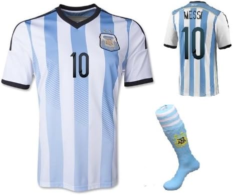 Argentina Home Messi 10 Football Soccer Kids Jersey with Free Shorts & Socks