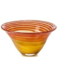 Kitchen: Evolution by Waterford Red & Amber 12.5" Swirl Bowl - Waterford - TheCozyPineapple