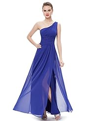 A-line Natural   Waistline Floor Length Chiffon One Shoulder Lace Bridesmaid Dress 