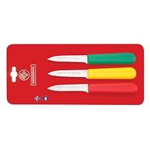 Mundial SCRYG5601-3 3-1/4-Inch Paring Knife Collection, Set of 3, Red