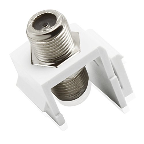 AllSmartLife® 5-Pack RG6 Coaxial TV-F-Type Connector Keystone Jack Insert - White