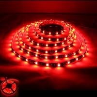 Ledcreelight 2 Years Warranty Red color Double Density 600 LEDs Flexible Light Strip, 3528 Type SMD, 5 Meter or 16.4 Ft, 12 Volt, 48 Watt Double Density with DC connector other end will have DC jack input UL Listed Usd DC 12V transformer for dimmer ,if you need dimmable function